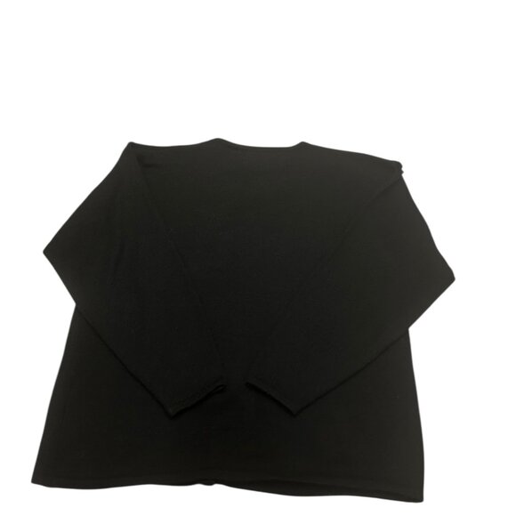 Vintage Wool Cardigan Black Floral Embroidered Sweater 90s Cottagecore Academia - Picture 4 of 5